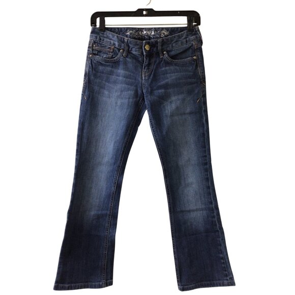 Express Jeans Women’s 0 Blue Stella Boot Cut Regular Fit Low Rise Denim Bootcut - Picture 1 of 10
